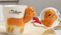Ceramic 3D  Coffee Mug, Hand-Painted Mug Cute Animal Tea Mugs, Coffee Cup, Ideal Gift for Kids/Teenagers/Man/Woman  Corporate Gifting, Premium Mug 13.5 oz.( POODLE )