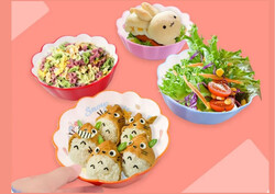 Baby Bowls Plates Melamine Feeding Food Tableware Anti-drop with Cartoon Character (Stitch)