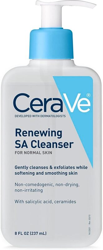 CeraVe SA Cleanser Salicylic Acid Face Wash with Hyaluronic Acid, Niacinamide & Ceramides BHA Exfoliant for Face 8 Ounce