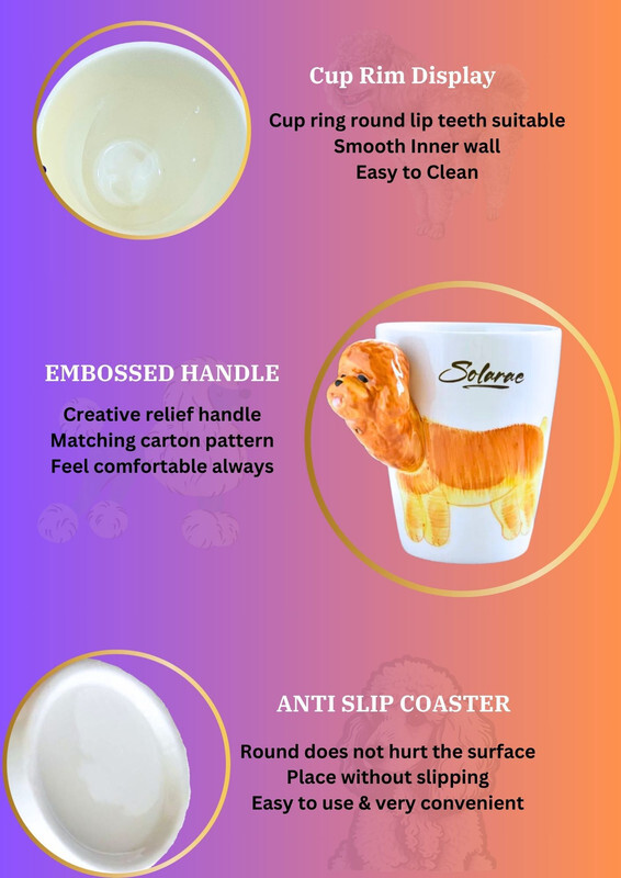 Ceramic 3D  Coffee Mug, Hand-Painted Mug Cute Animal Tea Mugs, Coffee Cup, Ideal Gift for Kids/Teenagers/Man/Woman  Corporate Gifting, Premium Mug 13.5 oz.( POODLE )