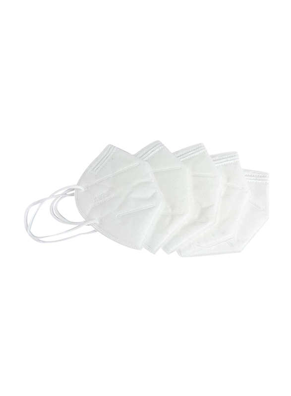 5-Ply KN95 Disposable Face Protection Mask Without Valve, White, 20 Masks