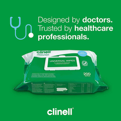 Clinell Universal Cleaning and Disinfectant Wipes, 5 x 200 Wipes