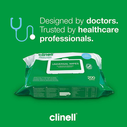 Clinell Universal Cleaning and Disinfectant Wipes, 4 x 200 Wipes