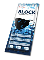 Everyy Block Nano Fiber Filter Face Mask, Black, 10 Masks