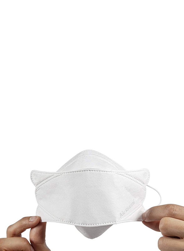 Air Queen Nanofiber Filter Face Mask, White, 5 Masks