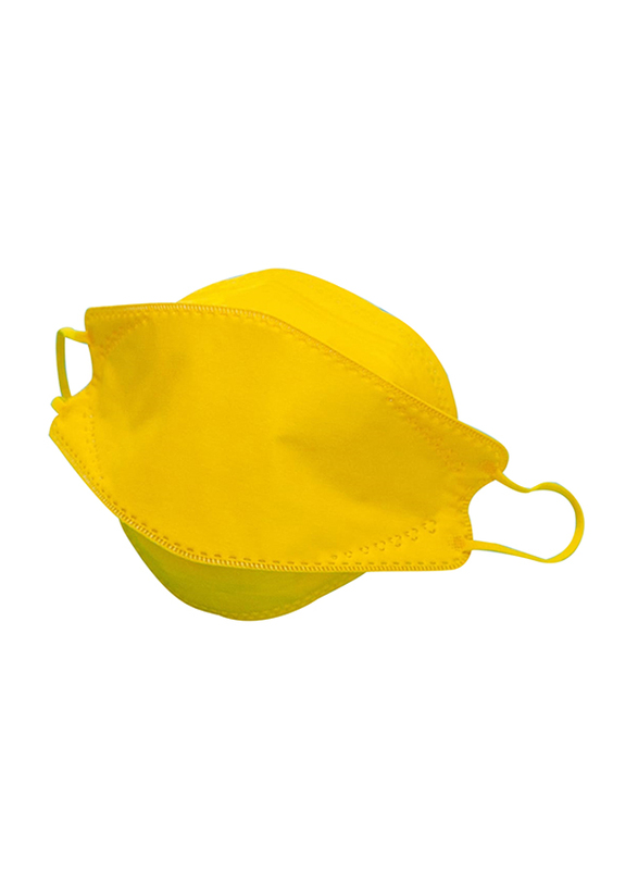 KF94 Protective Disposable Face Mask, Yellow, 50 Masks