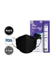 Air Queen Nanofiber Filter Face Mask, Black, 30 Masks