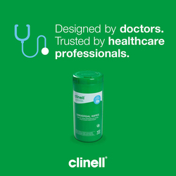 Clinell Universal Cleaning and Disinfectant Wipes, 8 x 100 Wipes