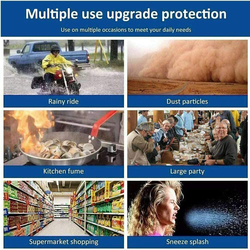 Adjustable Reusable 75 GSM Safety Face Shield, Transparent, 10 Masks