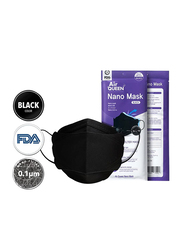Air Queen Nanofiber Filter Face Mask, Black, 50 Masks