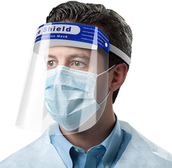 Adjustable Reusable 75 GSM Safety Face Shield, Transparent, 20 Masks