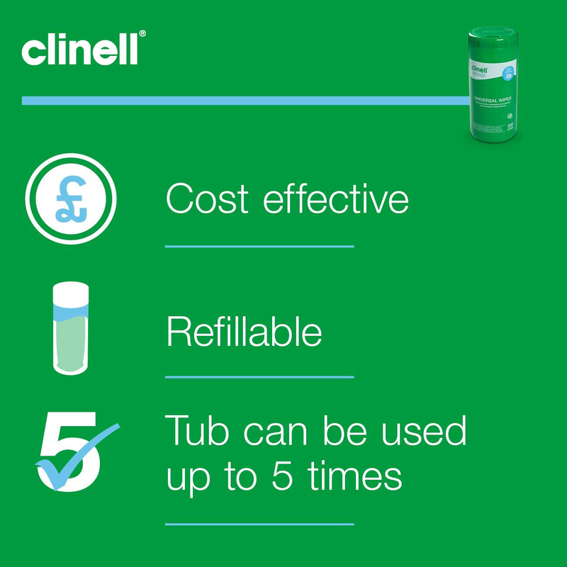 Clinell Universal Cleaning and Disinfectant Wipes, 4 x 100 Wipes