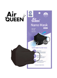 Air Queen Nanofiber Filter Face Mask, Black, 20 Masks