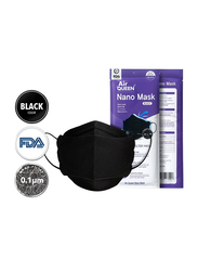 Air Queen Nanofiber Filter Face Mask, Black, 20 Masks