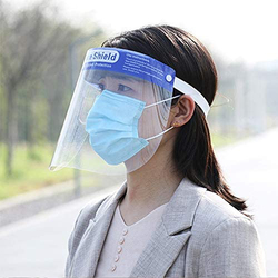 Adjustable Reusable 75 GSM Safety Face Shield, Transparent, 5 Masks