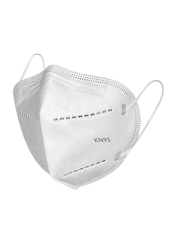 5-Ply KN95 Disposable Face Protection Mask Without Valve, White, 50 Masks