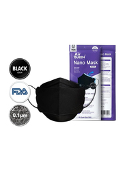 Air Queen Nanofiber Filter Face Mask, Black, 1 Mask