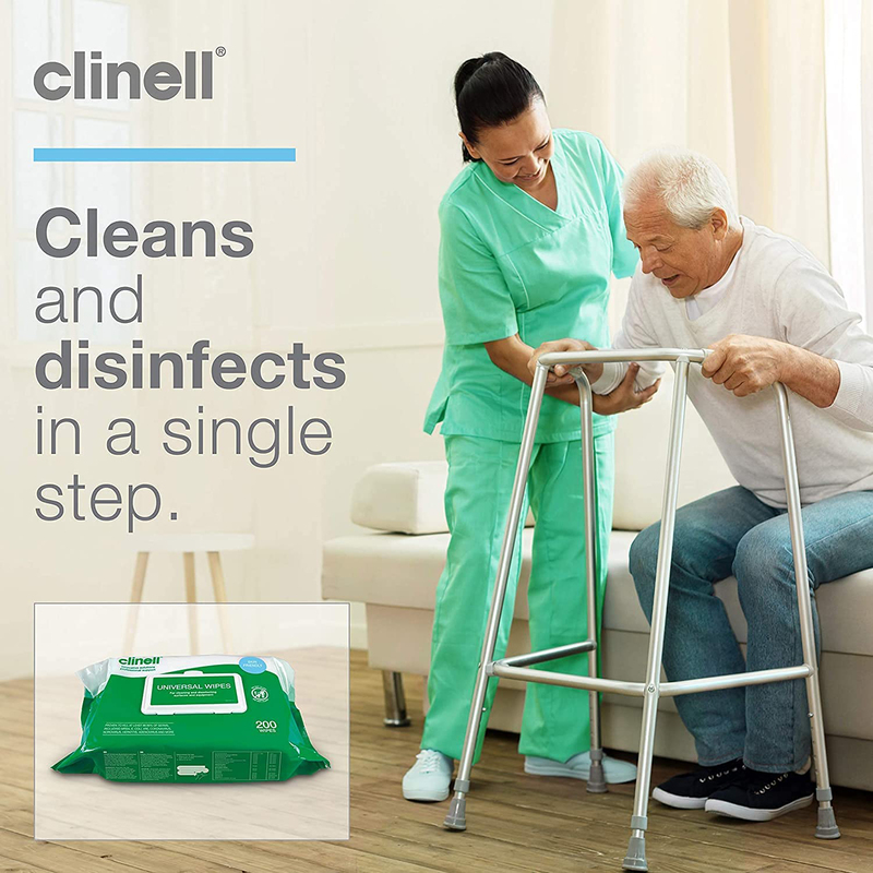 Clinell Universal Cleaning and Disinfectant Wipes, 200 Wipes