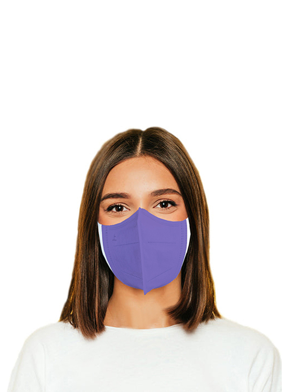 3D Protective High Quality Disposable Face Mask for Adults, Purple, 50 Masks