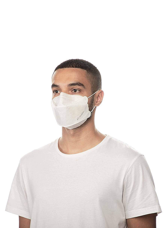 Air Queen Nanofiber Filter Face Mask, White, 5 Masks