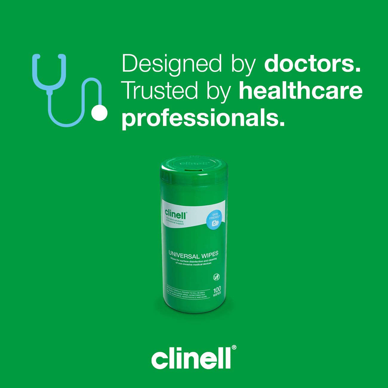 Clinell Universal Cleaning and Disinfectant Wipes, 3 x 100 Wipes