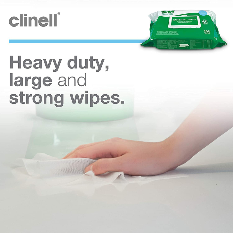 Clinell Universal Cleaning and Disinfectant Wipes, 4 x 200 Wipes