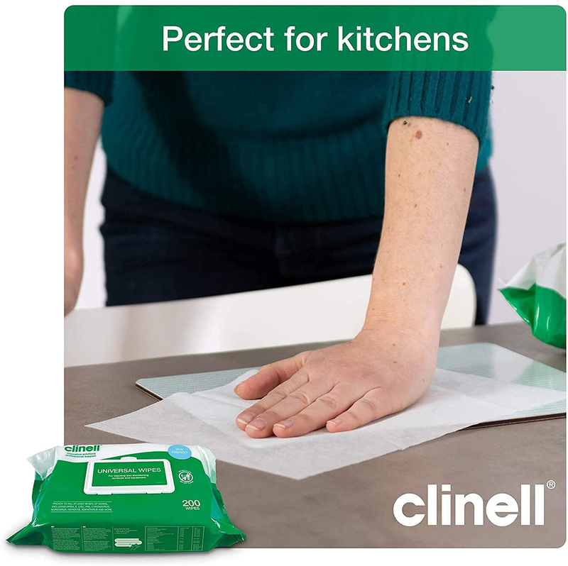Clinell Universal Cleaning and Disinfectant Wipes, 2 x 200 Wipes