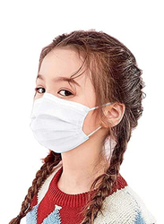 3 Layer Face Protection Disposable Face Mask for Kids, White, 50 Masks