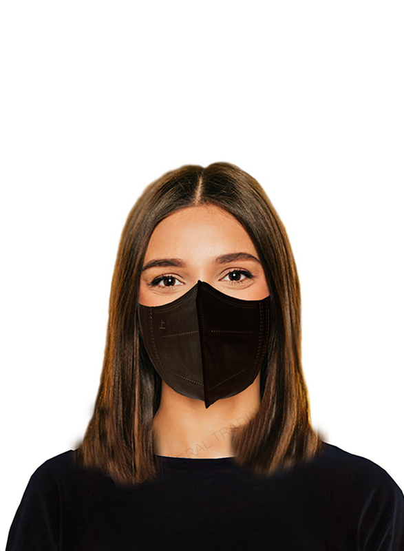 3D Protective High Quality Disposable Face Mask for Adults, Black, 50 Masks