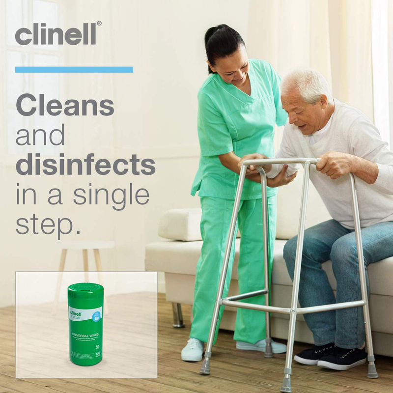 Clinell Universal Cleaning and Disinfectant Wipes, 100 Wipes