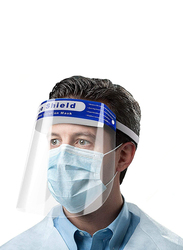 Adjustable Reusable 75 GSM Safety Face Shield, Transparent, 10 Masks