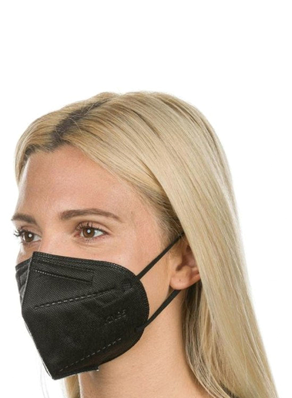 5-Ply KN95 Disposable Face Protection Mask Without Valve, Black, 20 Masks