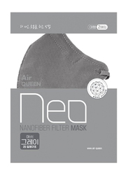 Air Queen Neo Nanofiber Filter Face Mask, Classy Grey, 2 Masks