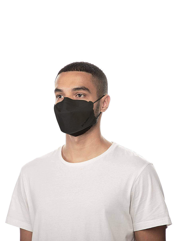 Air Queen Nanofiber Filter Face Mask, Black, 30 Masks