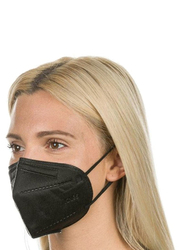 5-Ply KN95 Disposable Face Protection Mask Without Valve, Black, 50 Masks