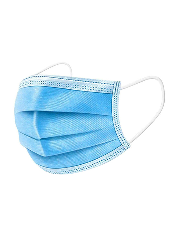 3-Layered Disposable Face Mask, Standard Blue, 50 Masks