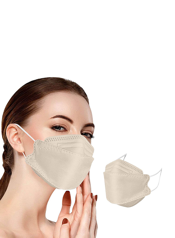 KF94 Protective Disposable Face Mask, Off White, 10 Masks