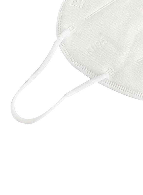 5-Ply KN95 Disposable Face Protection Mask Without Valve, White, 50 Masks