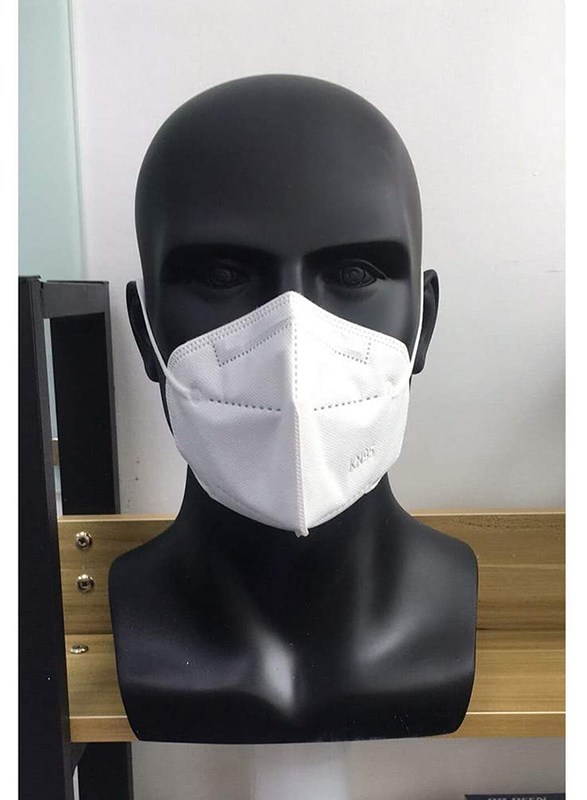 5-Ply KN95 Disposable Face Protection Mask Without Valve, White, 50 Masks