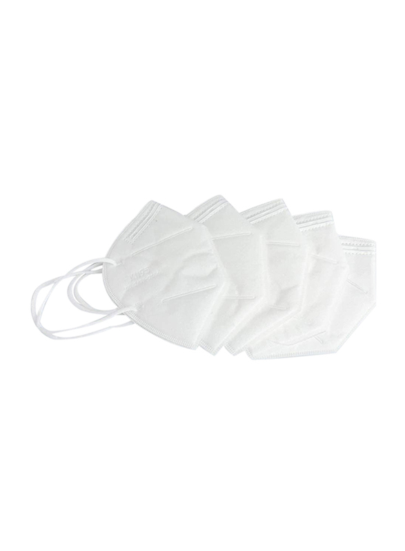 5-Ply KN95 Disposable Face Protection Mask Without Valve, White, 50 Masks