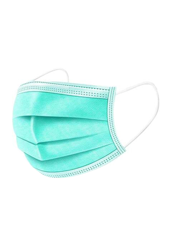 3-Layered Disposable Face Mask, Green, 50 Masks