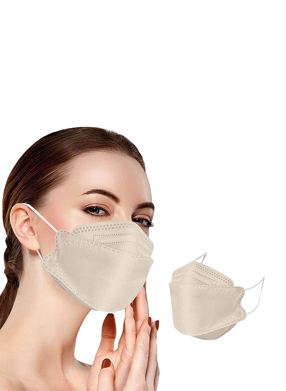 KF94 Protective Disposable Face Mask, Off White, 50 Masks