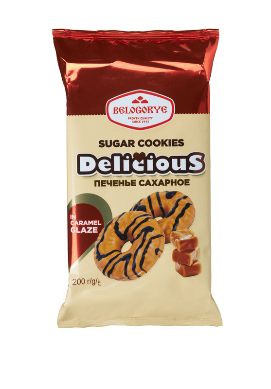 

Delicious Cookies in Caramel Glaze, 200 g