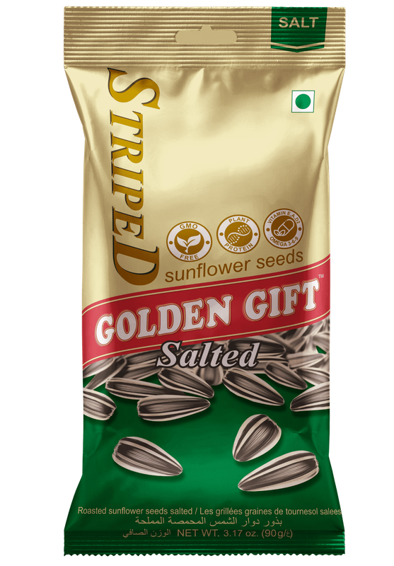 

Golden Gift Roasted Sunflower Seeds Striped Salted, 90 g