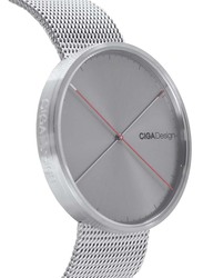 CIGA Design Qx Series Double-Hand Li Analog Quartz Watch for Men with Stainless Steel Band, D009-2A-W3, Silver