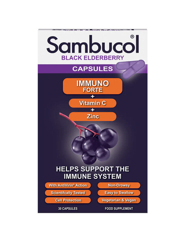 

Sambucol Immuno Forte Capsules with Vitamin C and Zinc - 30 Capsules