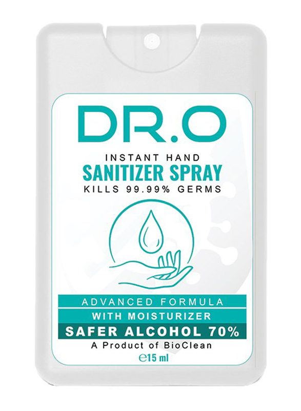 DR.O Safer Alcohol 70% Pocket Hand Sanitizer Spray, 15ml