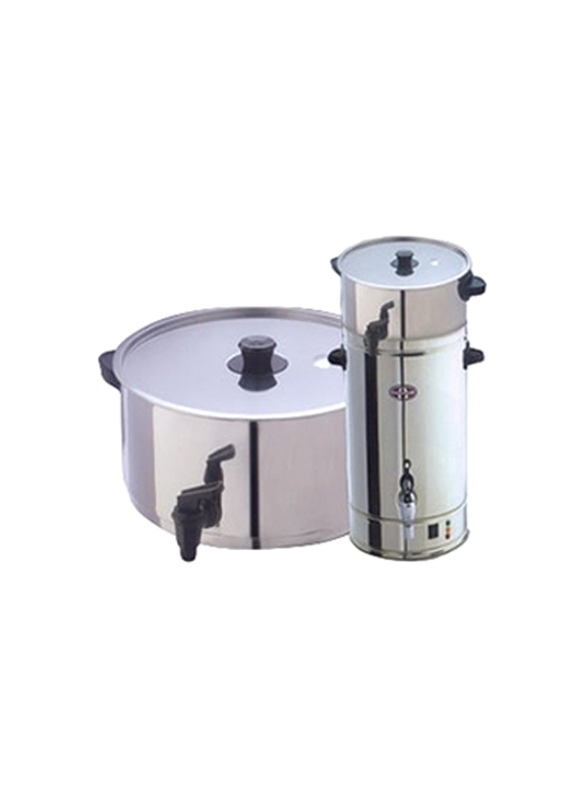 Backerson 5L Stainless Steel Catering Urn with Milk Warmer Attachment, BS151999, Silver