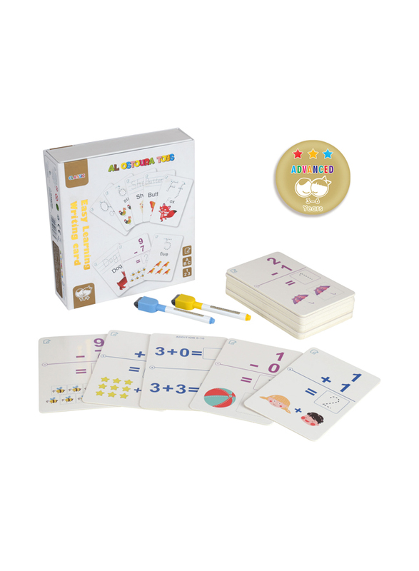 Al Ostoura Toys 30-Piece Classic Easy Learning Handwriting Math Activity Flash Cards