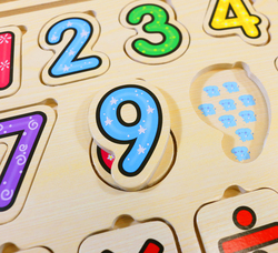 Al Ostoura Toys Wooden Digital Numeric 0-10 Shape Learning Educational Toy, Ages 2+